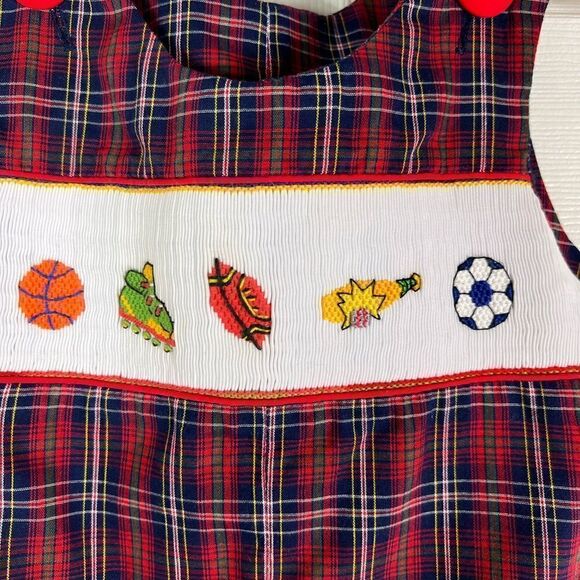 Beaux Belle Smocked Boys Romper Size 6m - Picture 2 of 4